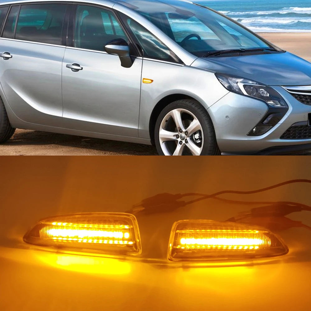 For Opel for Vauxhall Astra J K Crossland X Grandland Insignia B Zafira C LED Dynamic Turn Signal Light Side Fender Marker Lamp