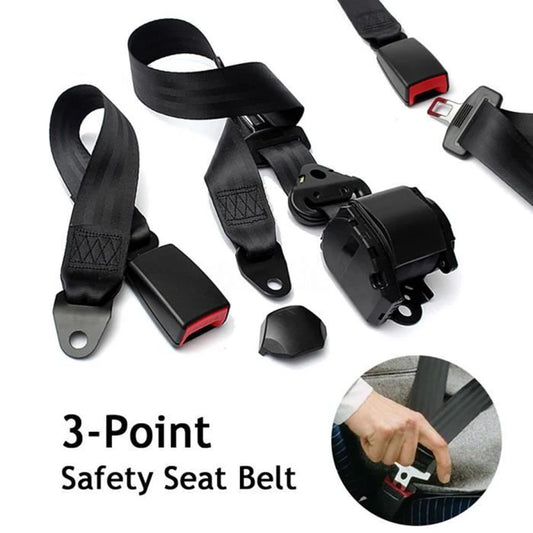 Universal Self-Winding Shrink 3-Point Seat Belt Lap With Car Seat Belt Adjuster Lock Seat Retractable Auto Safety Belt