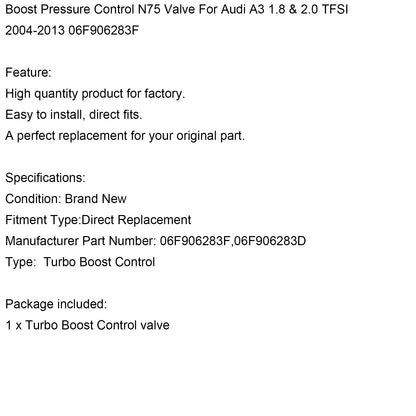 Artudatech Boost Pressure Control N75 Valve For Audi A3 1.8 & 2.0 TFSI 2004-2013 06F906283F Car Accessories