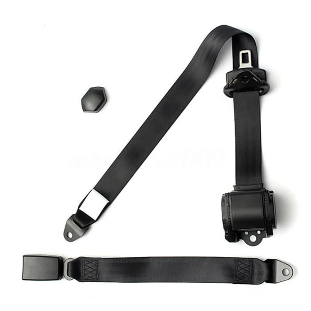 Universal Self-Winding Shrink 3-Point Seat Belt Lap With Car Seat Belt Adjuster Lock Seat Retractable Auto Safety Belt