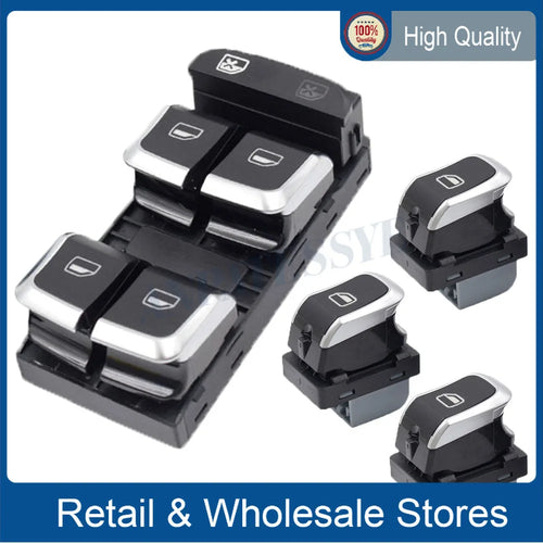 Red light 8VD 959 851 A 8VD 959 855A Chrome Side Window Regulator Lever Switch Window Glass Lifter Switch for Audi A3 8V