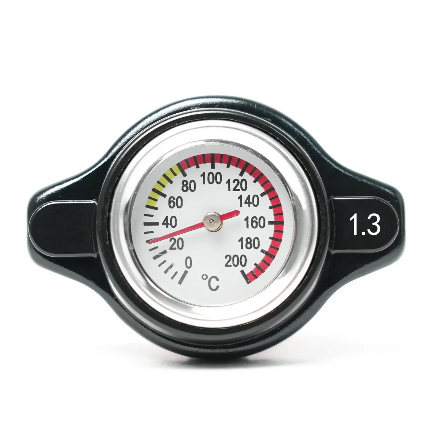 Red Thermo Radiator Cap Tank Cover Water Temperature Gauge with Utility Safe 0.9 Bar/ 1.1 Bar/1.3 Bar Car Motorcycle Styling
