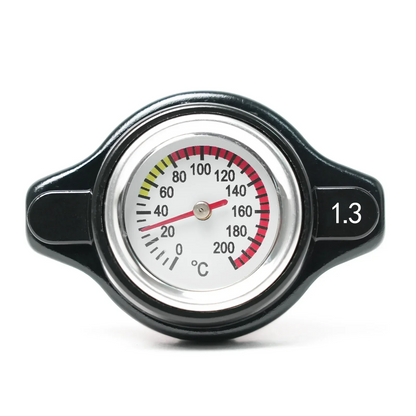Red Thermo Radiator Cap Tank Cover Water Temperature Gauge with Utility Safe 0.9 Bar/ 1.1 Bar/1.3 Bar Car Motorcycle Styling