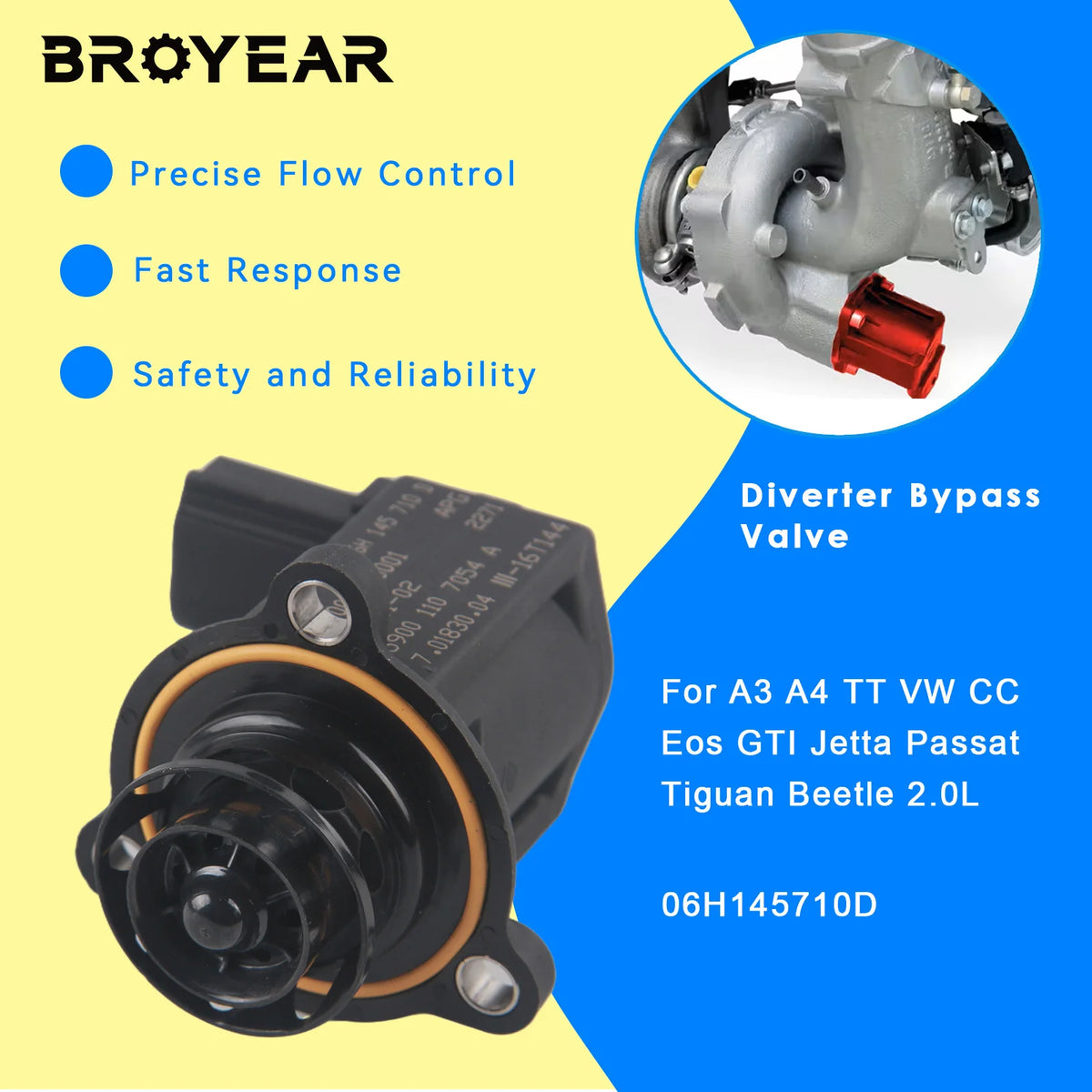 NEW Adapter For A3 A4 TT VW CC Eos GTI Jetta Passat Tiguan Beetle 2.0L 06H145710D Turbocharger Diverter Bypass blow off Valve