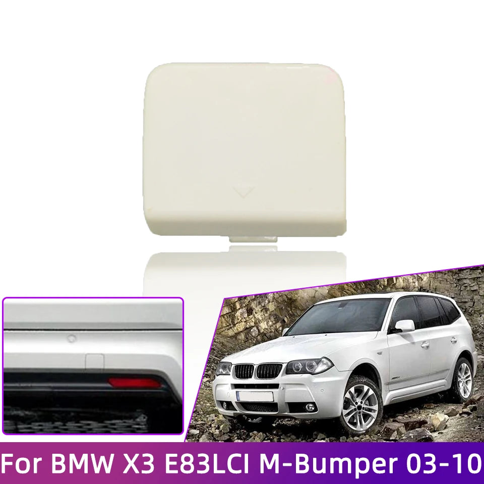 Rear Bumper Tow Hook Cover For BMW X3 E83 LCI M-Sport 2003-2010 Hauling Trailer Shell Bumper Decoration Cap Painted 51123416948
