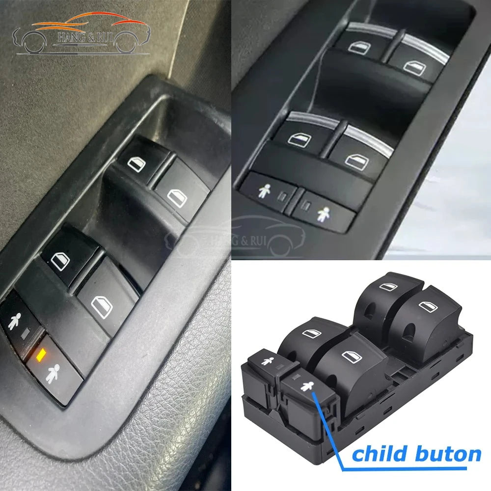 4F0959851 4F0959851H 4F0959851G5PR 4F0959851J For Audi A3 8p S3 A6 S6 RS6 Q7 Car Chrome Power Window Control Switch 10 Pins Red