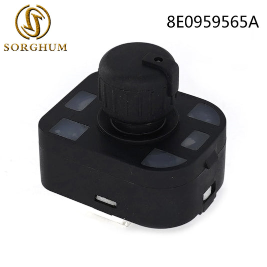 Sorghum Side Mirror Switch Control Adjust Knob with Floding For AUDI A3 A4 S4 B6 B7 A6 S6 C6 TT SEAT Exeo 8ED959565A 8E0959565A