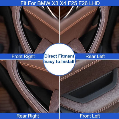 For BMW X3 X4 F25 F26 2010 2011 2012 2013 2014 2015 2016 2017 Car Interior Door Handle Pull Cover LHD Black/Carbon Fiber/Beige