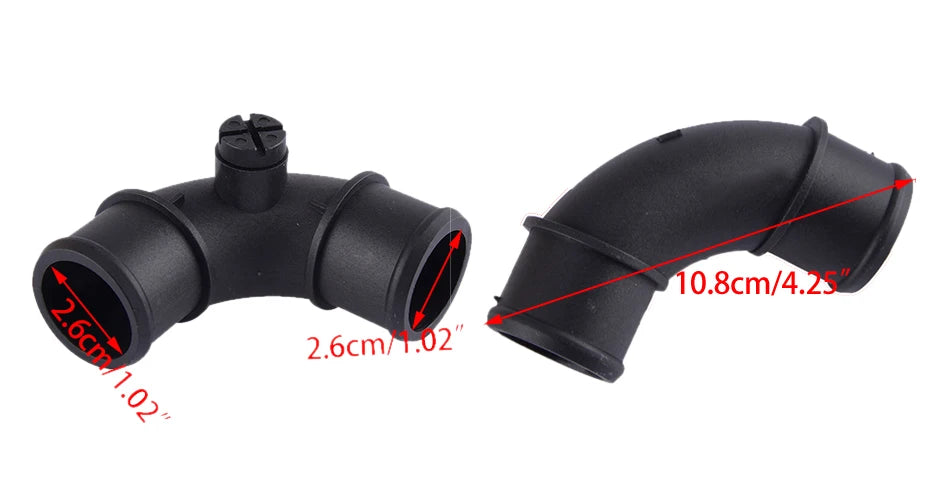17127515487 Black Car Coolant Water Hose Connector Bleeder Screw Pipe Joint Elbow Fit For Mini Cooper R50 R52 2005 2006 New