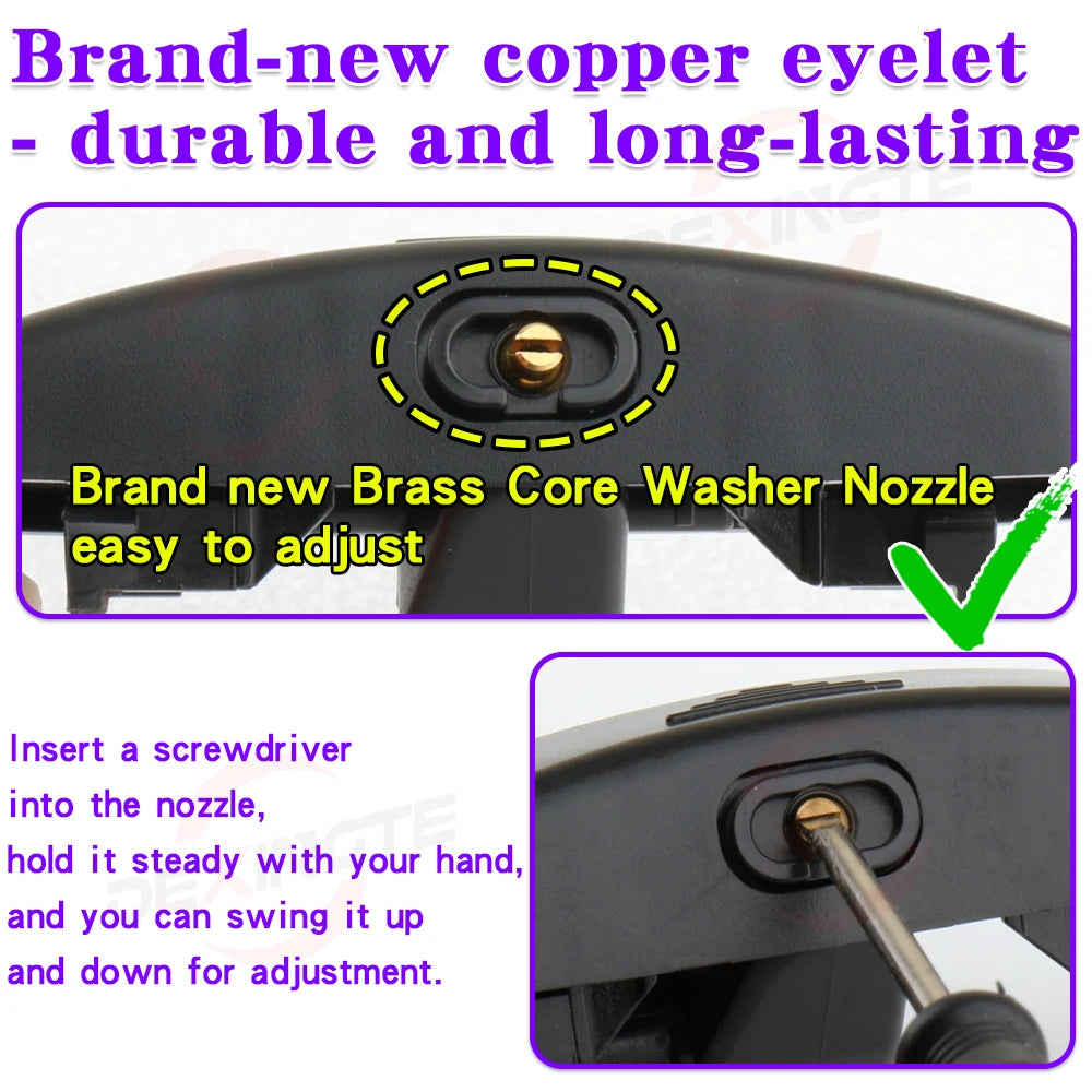 2pcs Car Front Windscreen Washer Spray Nozzle Jet Heated For AUDI A1 A3 A4 A5 A6 A8 Q2 Q3 Q5 Q7 A7 TT Copper Core Spray Nozzle