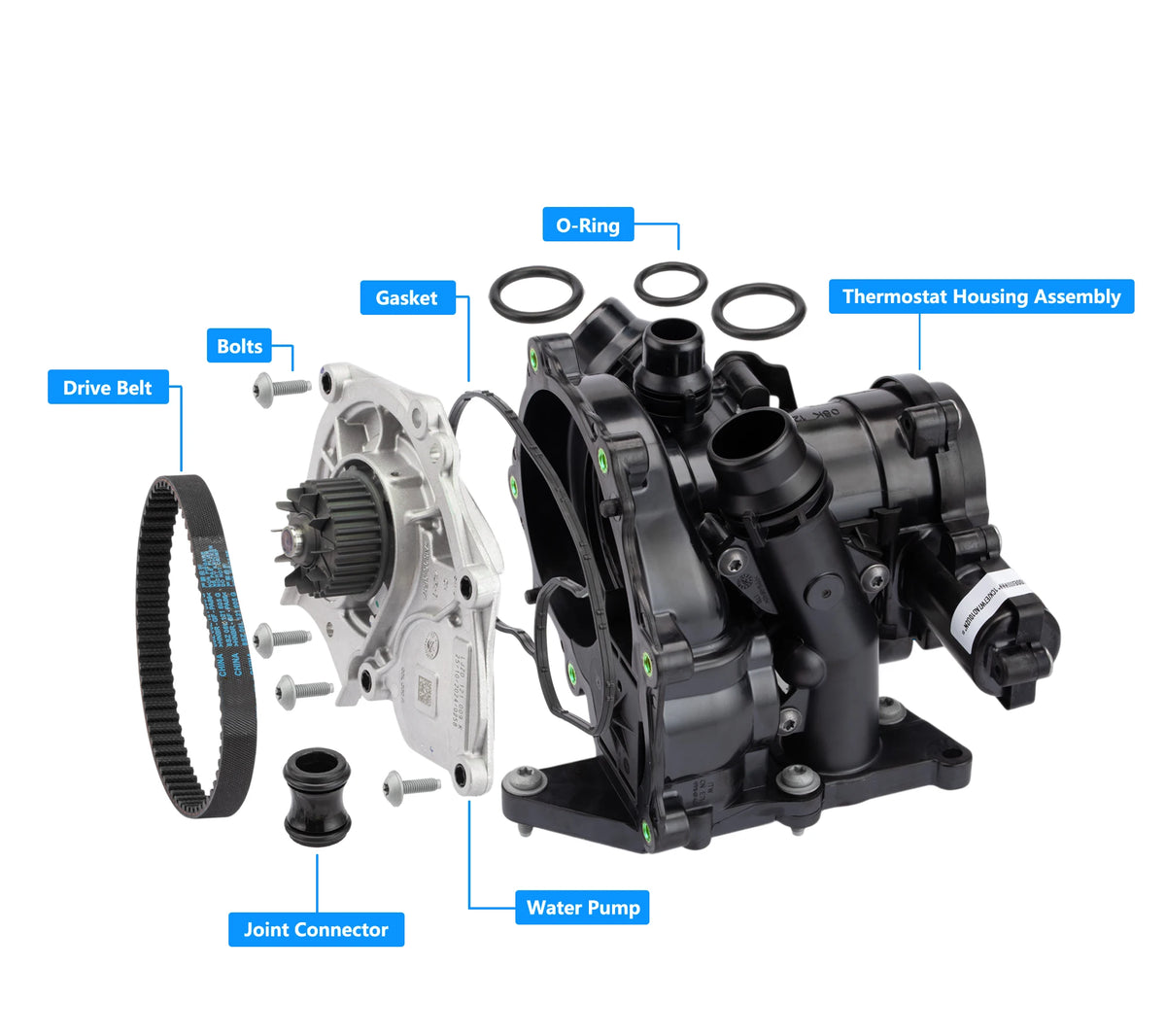 OEM EA888 Mk3 Water Pump Thermostat Assembly 06L121111H,06L121111G,6L121011B For VW GOLF,Passat,Tiguan,AUDI A3/A4/A5/A6/Q5