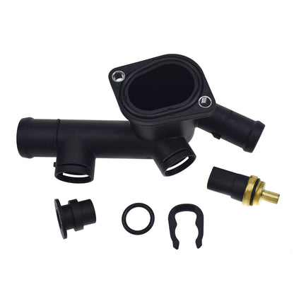 Coolant Hose Flange w/Gasket -Round Sensor Kit 06A121132C,059919501A,357121140 for VOLKSWAGEN BEETLE 2.0L 98-05