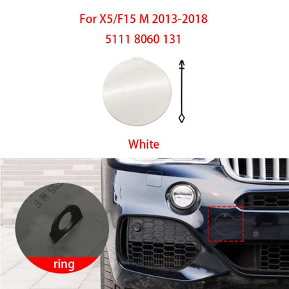 For BMW F15 X5 M Sport 2014-2018 Car Front Bumper Trailer Hook Tow Cover Cap Replacement Accessory Black White 51118060131