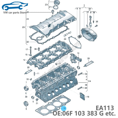 EA113 Engine Gasket Overhaul Kit For A3 A4 A6 Golf Jetta Leon 06F103383G,06F103483D,06L109675C,038103085C,038103085E