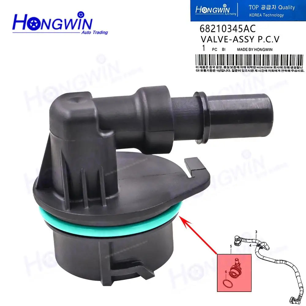1/3PCS 68210345AC 68210345AA Positive Crankcase Ventilation PCV Valve For Chrysler Pacifica Voyager Dodge Durango Jeep Gladiator