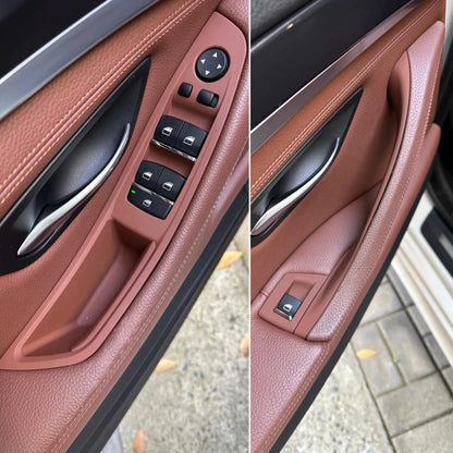4 Colors Left Drive LHD Beige Black Carbon Fiber Car Interior Door Handle Pull 7PCS Set For BMW 5 Series F10 F18 523 525 528