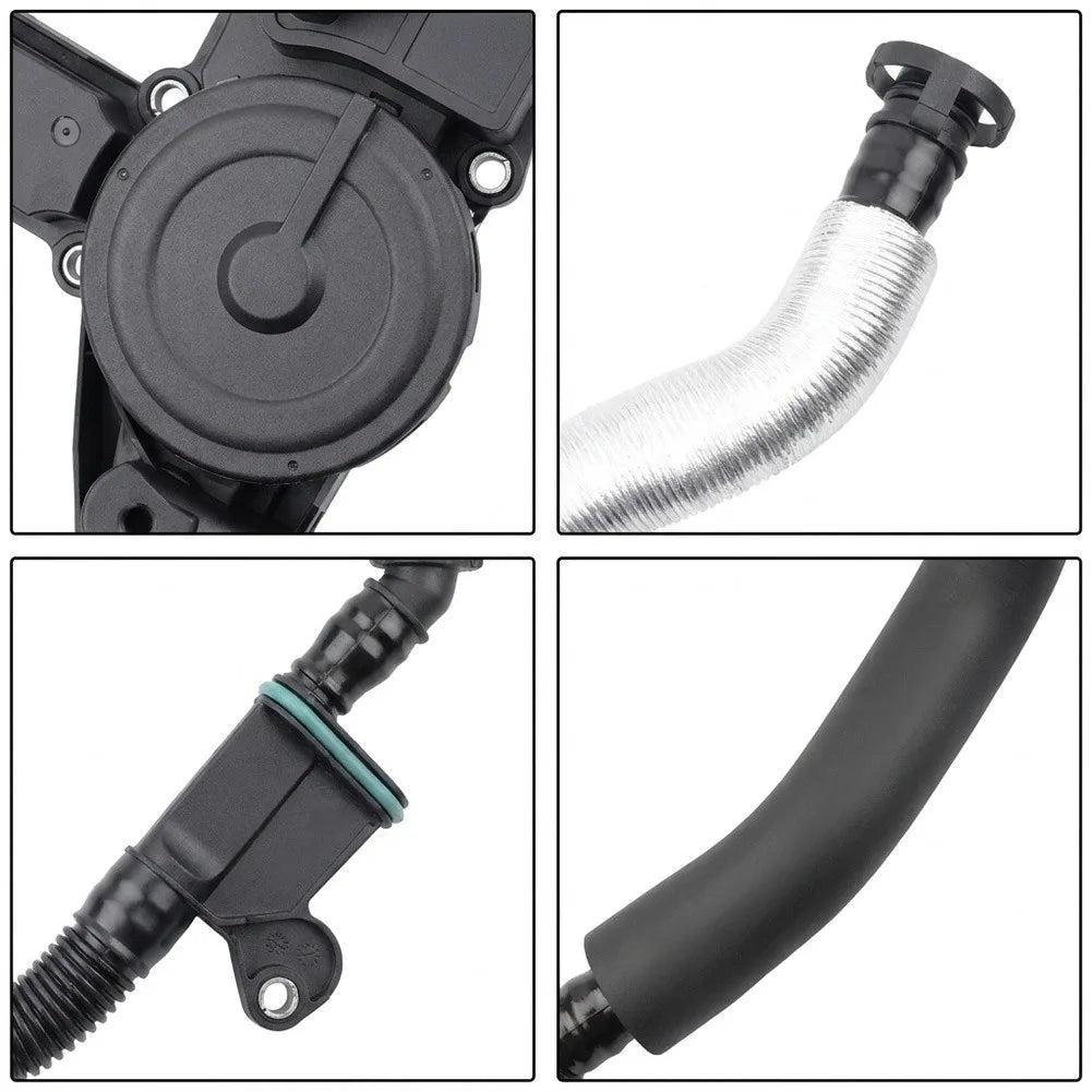 PCV Valve Crankcase Vent Oil Separator Kit Compatible With Audi=A3=A4=A5=Q5=VW=Golf=Jetta=Passat=Tiguan 06H103495AH