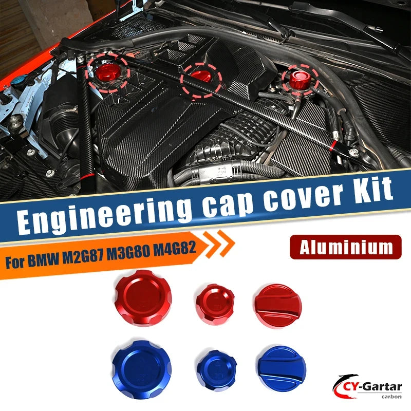 Engine Oil Radiator Water Tank Cap Coolant Cap Heat Exchange Cap Cover Trim Coolant Brake Fluid Cap For BMW M2 G87 M3 G80 M4 G82