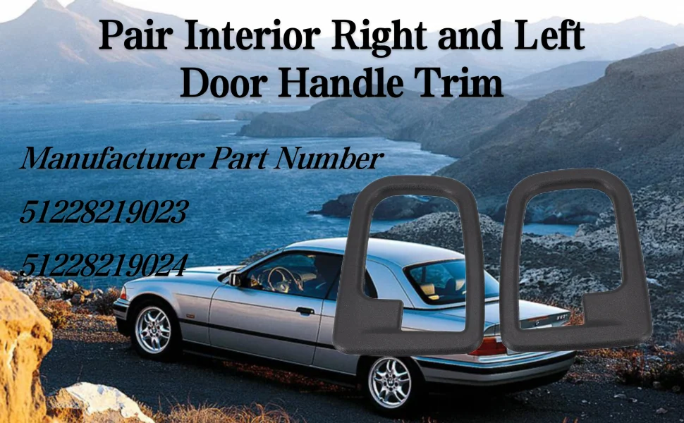 Car Interior Door Handle Covers Trim for BMW E36 92-99 Z3 96-02 Replace 51228219023 51228219024