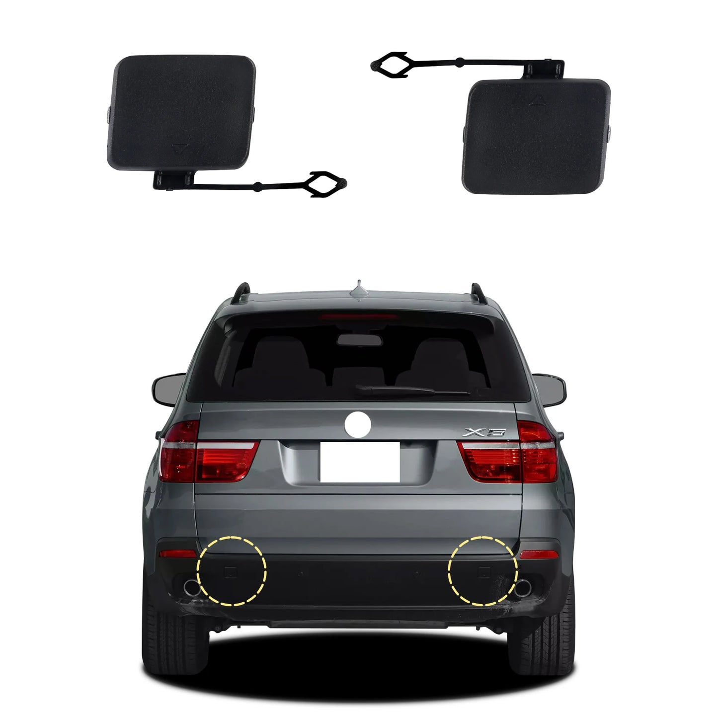Rear Bumper Tow Hook Cover Towing Eye Cap For BMW X5 E70 2006 2007 2008 2009 2010 51127158447 51127158448