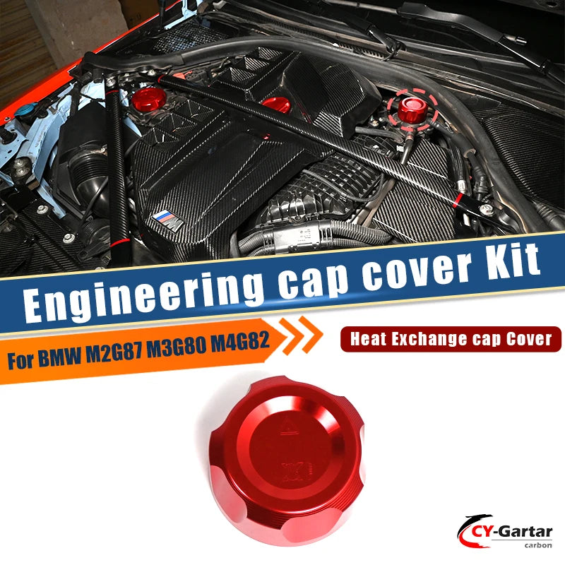 Engine Oil Radiator Water Tank Cap Coolant Cap Heat Exchange Cap Cover Trim Coolant Brake Fluid Cap For BMW M2 G87 M3 G80 M4 G82
