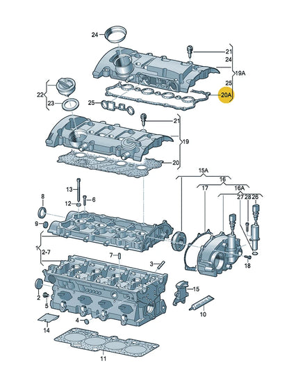 BOICY Engine Valve Rocker Cover Gasket for Audi A1 A3 A4 A6 Polo Golf Eos Jetta Passat 2.0 2.0T 06F103483D 06F 103 483D
