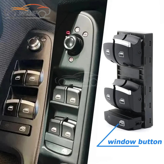 4F0959851 4F0959851H 4F0959851G5PR 4F0959851J For Audi A3 8p S3 A6 S6 RS6 Q7 Car Chrome Power Window Control Switch 10 Pins Red