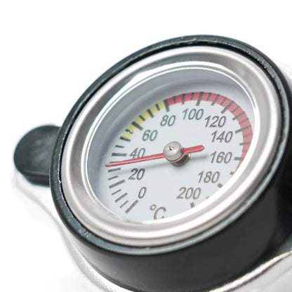 Red Thermo Radiator Cap Tank Cover Water Temperature Gauge with Utility Safe 0.9 Bar/ 1.1 Bar/1.3 Bar Car Motorcycle Styling