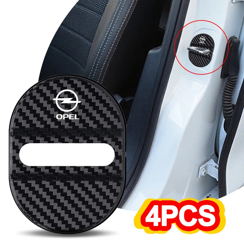 For Opel Corsa Astra Insignia Mokka Adam Combo OPC Antara Vectra 4PCS Car Door Lock Cover Stainless Steel Protection Accessories