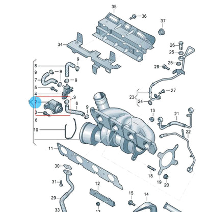 06H145710D Turbo Diverter Control Turbo CutOff Valve for VW Golf Jetta Tiguan Passat CC Scirocco Eos Jetta for Audi A4 A5 A6 Q5