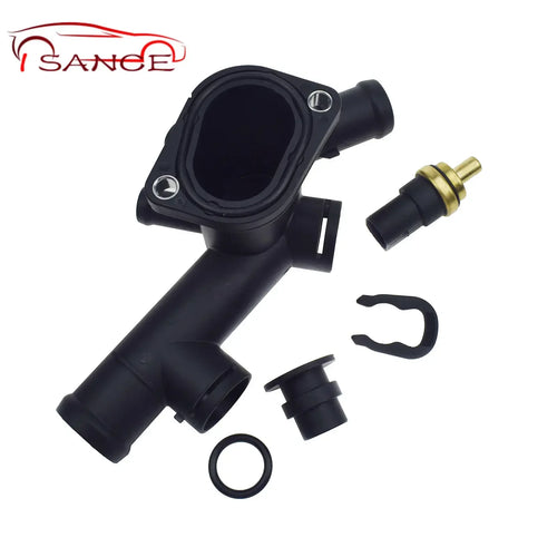 Coolant Hose Flange w/Gasket -Round Sensor Kit 06A121132C,059919501A,357121140 for VOLKSWAGEN BEETLE 2.0L 98-05