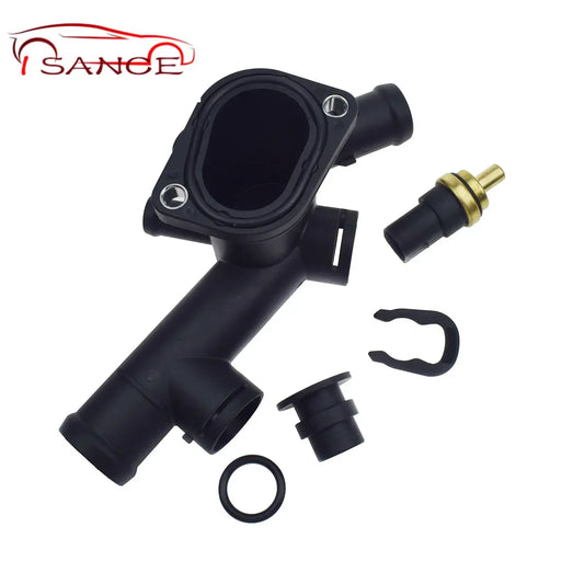 Coolant Hose Flange w/Gasket -Round Sensor Kit 06A121132C,059919501A,357121140 for VOLKSWAGEN BEETLE 2.0L 98-05