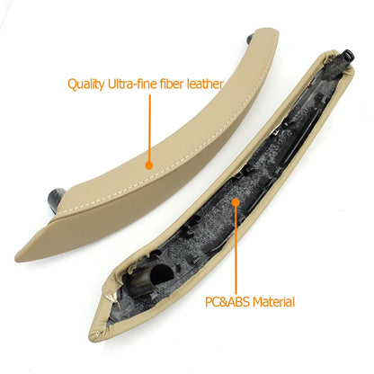 Interior Car Left Right Passenger Door Pull Handle with Leather Cover Trim Replacement For BMW X5 X6 E70 E71 E72 2007-2013