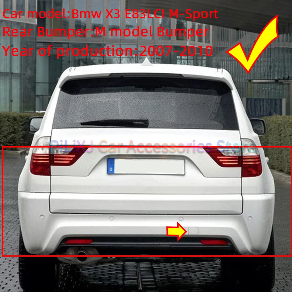 Rear Bumper Tow Hook Cover For BMW X3 E83 LCI M-Sport 2003-2010 Hauling Trailer Shell Bumper Decoration Cap Painted 51123416948