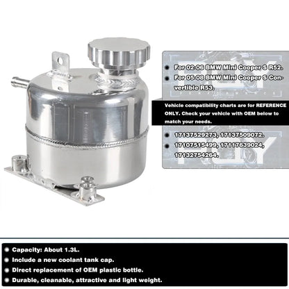 For 02-08 BMW MINI Cooper S R52 R53 Car Accessories Coolant Header Expansion Overflow Water Tank & Cap Reservoir Can