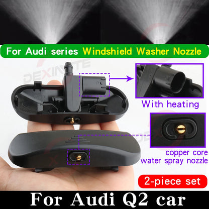2pcs Car Front Windscreen Washer Spray Nozzle Jet Heated For AUDI A1 A3 A4 A5 A6 A8 Q2 Q3 Q5 Q7 A7 TT Copper Core Spray Nozzle