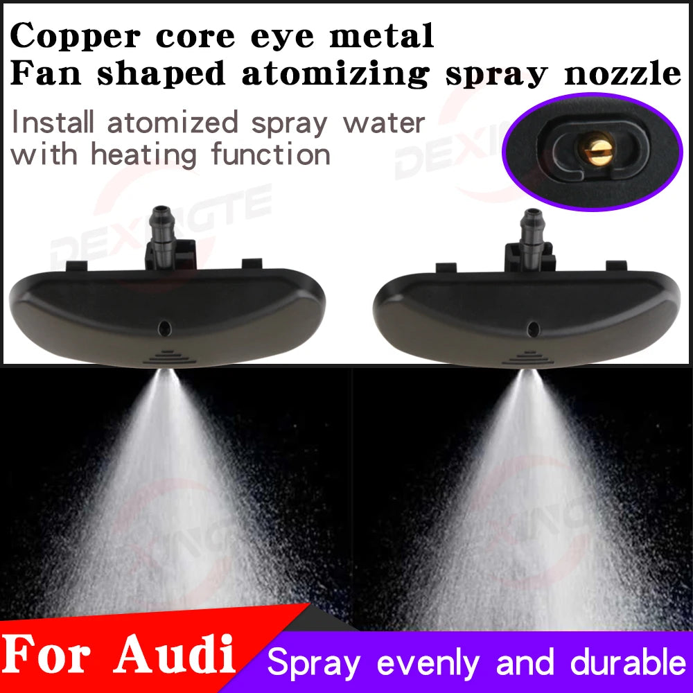 2pcs Car Front Windscreen Washer Spray Nozzle Jet Heated For AUDI A1 A3 A4 A5 A6 A8 Q2 Q3 Q5 Q7 A7 TT Copper Core Spray Nozzle