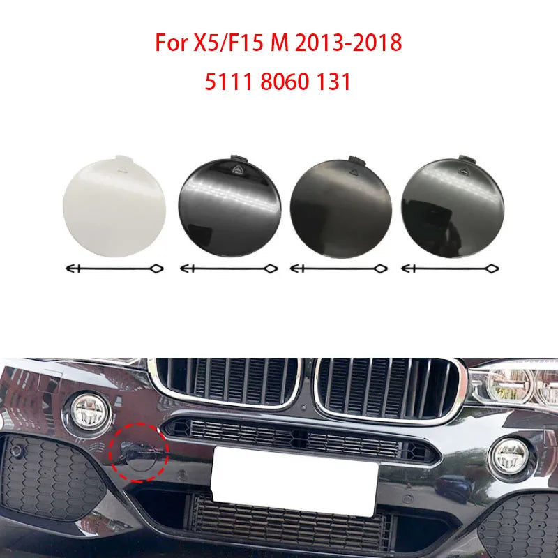 For BMW F15 X5 M Sport 2014-2018 Car Front Bumper Trailer Hook Tow Cover Cap Replacement Accessory Black White 51118060131
