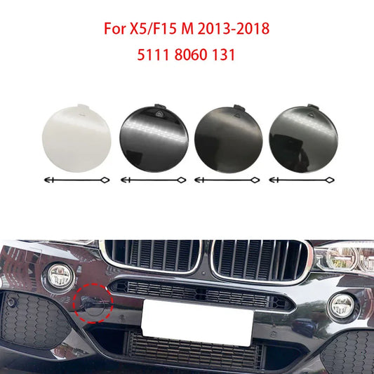 For BMW F15 X5 M Sport 2014-2018 Car Front Bumper Trailer Hook Tow Cover Cap Replacement Accessory Black White 51118060131