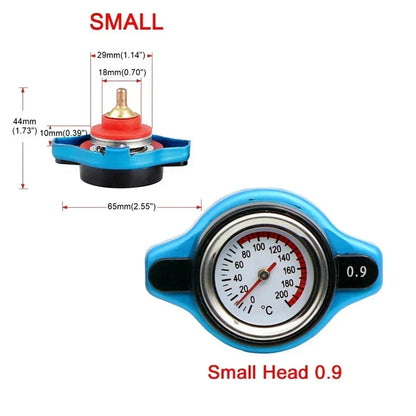 Red Thermo Radiator Cap Tank Cover Water Temperature Gauge with Utility Safe 0.9 Bar/ 1.1 Bar/1.3 Bar Car Motorcycle Styling
