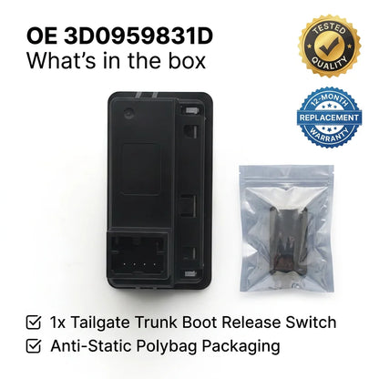 Tailgate Boot Trunk Lid Release Switch 3D0959831D for Audi A4 S4 A6 S6 A7 A8 Q5 Q7 for VW Phaeton 4-Pin 3D0 959 831 D
