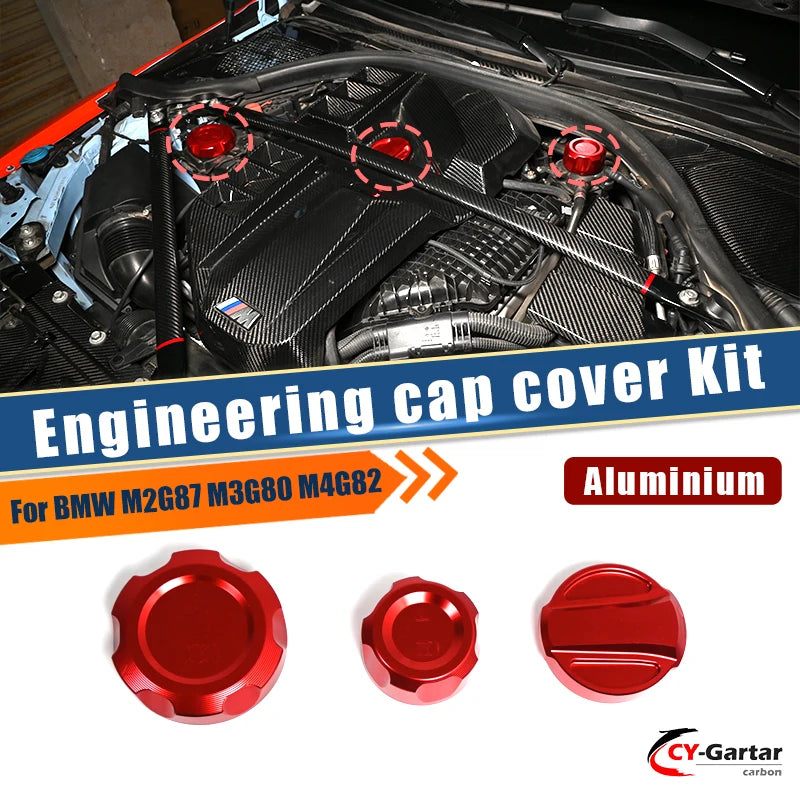 Engine Oil Radiator Water Tank Cap Coolant Cap Heat Exchange Cap Cover Trim Coolant Brake Fluid Cap For BMW M2 G87 M3 G80 M4 G82