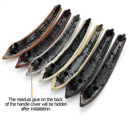 Interior Car Left Right Passenger Door Pull Handle with Leather Cover Trim Replacement For BMW X5 X6 E70 E71 E72 2007-2013