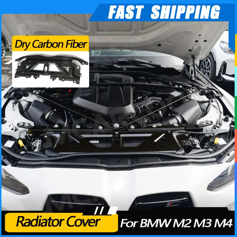 JMCARCOOL Car Water Tank Upper Front Bumper Engine Hood Protector Cap Dry Carbon Fiber For BMW G87 M2 G80 M3 G82 G83 M4 2021+