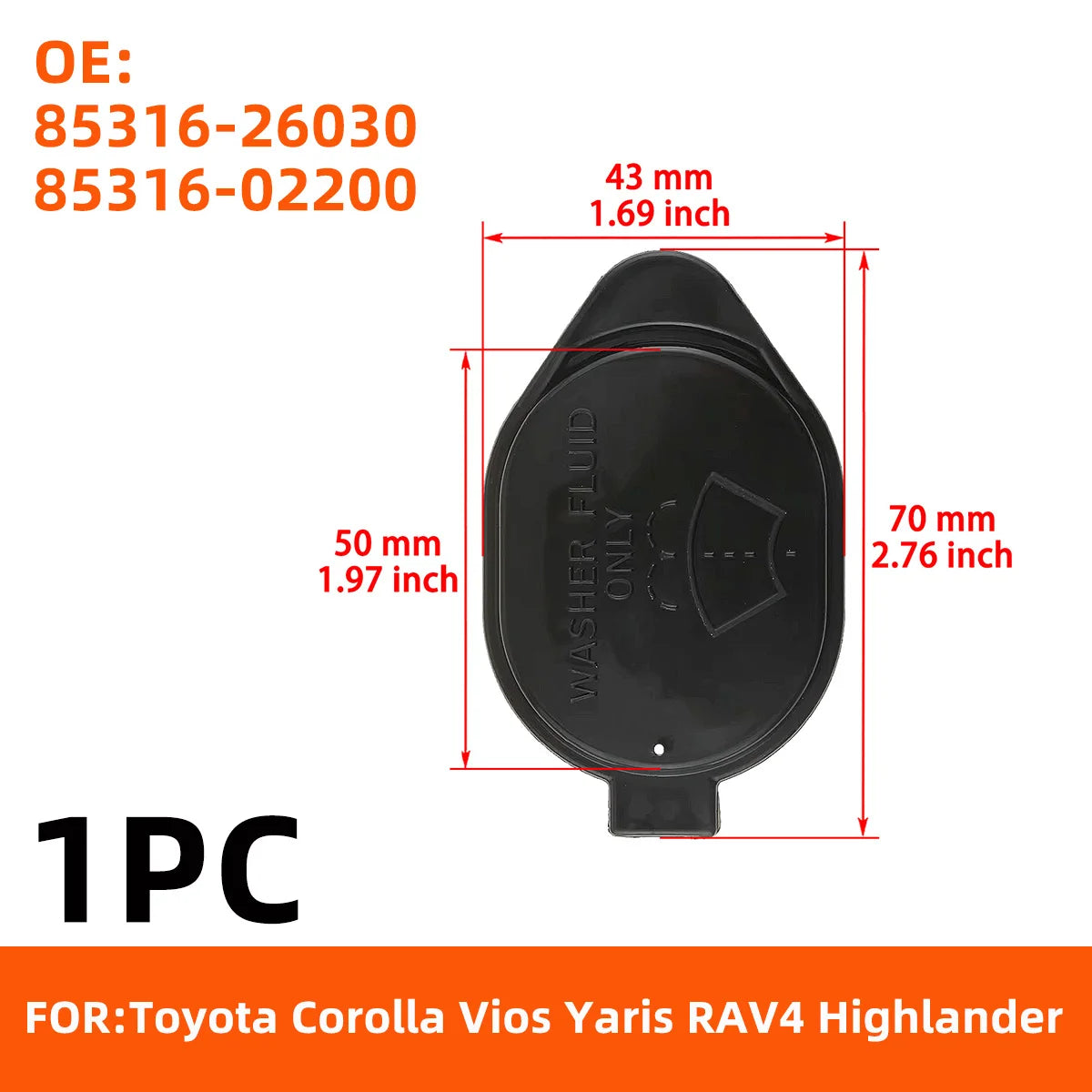 YONGRUN 1PC Windshield Washer Fluid Reservoir Cap Hot Selling Brand Series Car External Fuel Tank Cap Replacement Original