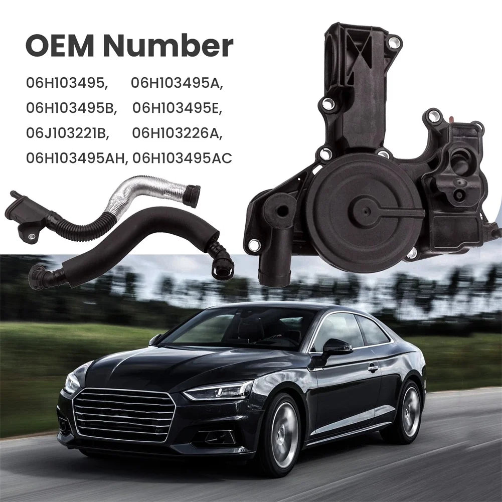 PCV Valve Crankcase Vent Oil Separator Kit Compatible With Audi=A3=A4=A5=Q5=VW=Golf=Jetta=Passat=Tiguan 06H103495AH