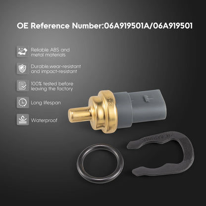 Genuine Coolant Temperature Sensor 06A919501,06A919501A  For AUDI A1,A2,A3,A4 B5 B6 B7 B8,A5,A6 C5 C6 C7,A8 D3 D4,Q3,Q5,Q7,R8,TT
