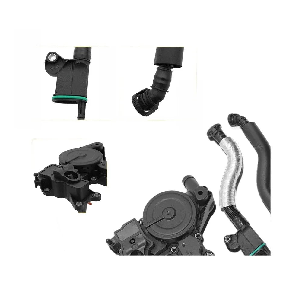 PCV Valve Crankcase Vent Oil Separator Kit Compatible With Audi=A3=A4=A5=Q5=VW=Golf=Jetta=Passat=Tiguan 06H103495AH