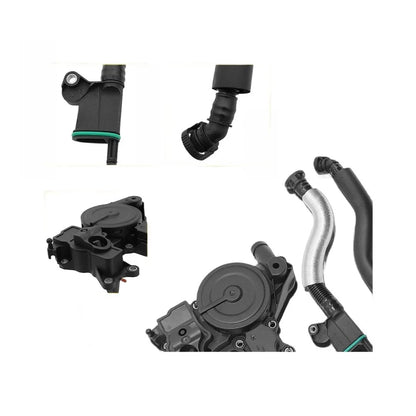 PCV Valve Crankcase Vent Oil Separator Kit Compatible With Audi=A3=A4=A5=Q5=VW=Golf=Jetta=Passat=Tiguan 06H103495AH