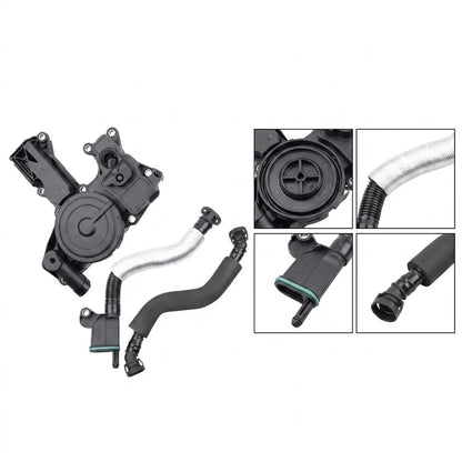 PCV Valve Crankcase Vent Oil Separator Kit Compatible With Audi=A3=A4=A5=Q5=VW=Golf=Jetta=Passat=Tiguan 06H103495AH